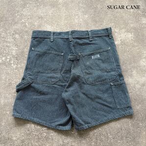 【SUGAR CANE】シュガーケーン ヒッコリーストライプ ハーフパンツ ハーフペインターパンツ USA製 アメリカ製 ハンマーループ (XL相当)