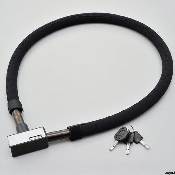 【ディスクロックとスチールリンクロックのセット。2つのロックは同じカギで施錠可能。バイクロック】 シルバー 盗難防止 ダブルロック