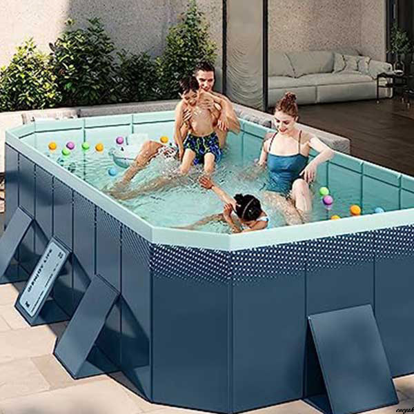 【空気入れ不要!折りたたみ式大型ビニールプール】 家庭用ビニールプール 260×165×51cm 夏休み 水遊び 屋外 アウトドア
