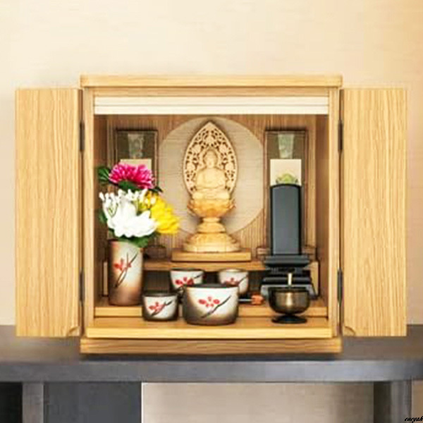 【木目模様が美しいお仏壇】 ミニ仏壇 おしゃれ コンパクト 素材 木材 ミニタイプ 須弥壇取り外し可能 家具調 仏壇 モダン ミニ