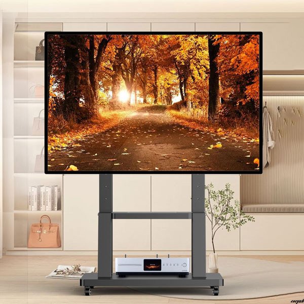【42~100インチ対応、移動式自立型テレビスタンド】 大型テレビ台 省スペース VESA対応 高耐荷重 ハイタイプ キャスター付き