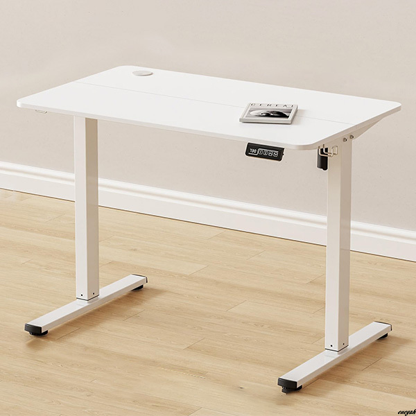 【障害物検知や過熱保護機能搭載で子供やペットのいる家庭でも安心】 電動昇降デスク ホワイト 高耐久 静音 ゲーミング対応 省スペース