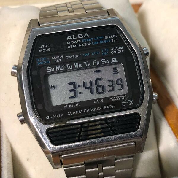 【即決/送料無料】SEIKO ALBA Y446-5000 ALARM CHRONOGRAPH セイコーアルバ アラームクロノ ビンテージデジタルウォッチ 中古腕時計 動作品
