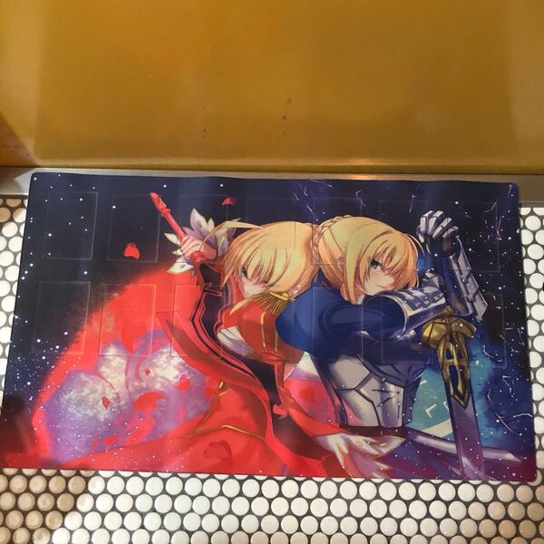 【即決/送料無料】Fate フェイト セイバー アルトリア・ペンドラゴン イラストラバーマット プレイマット 美品