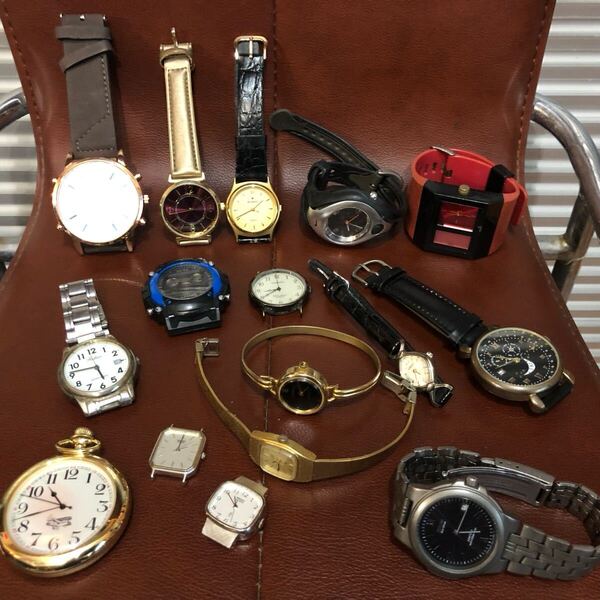 【即決/送料無料】中古腕時計16個アソートセットまとめ売り SEIKO CITIZEN クォーツ ソーラー メンズ レディース 動作品 不動 動作未確認
