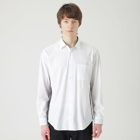 ■■202505即決■ ブラックレーベルクレストブリッジ 新品ホワイト テックジャージーサイドチェックシャツ / 長袖シャツ L 限定商品