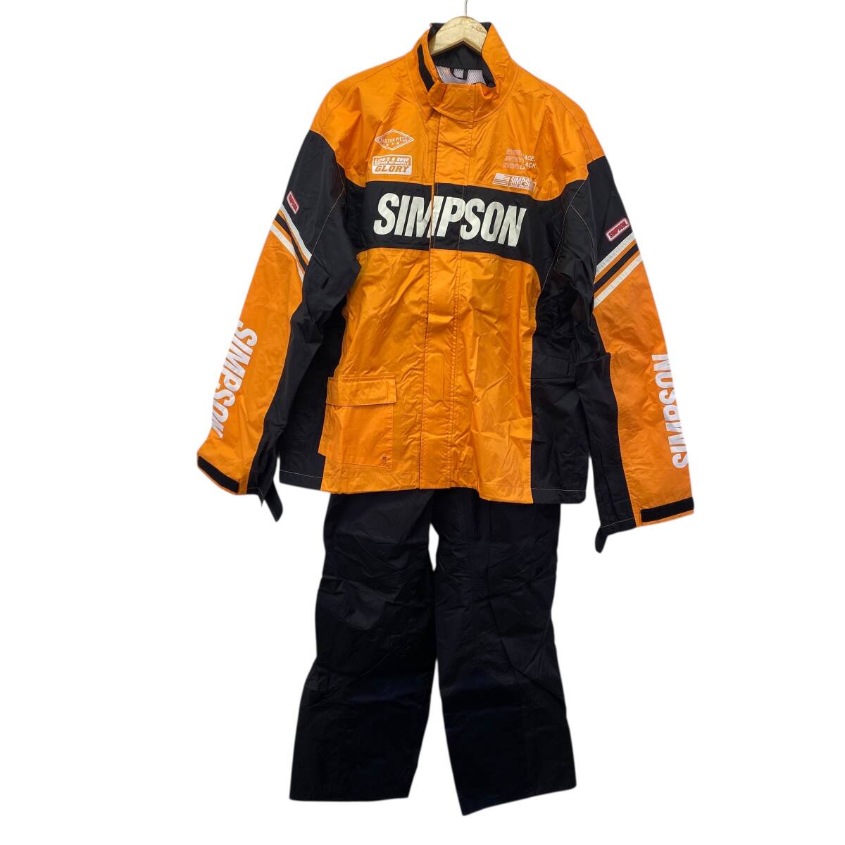 SIMPSON レインウェア 防水 上下セット Mサイズ Yahoo!オークション -「simpson」(雨具) (バイクウエア、装備)の