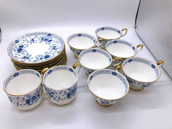 【11076,11077】★美品★ナルミ ボーンチャイナミラノ カップ&ソーサー 計8セット 趣味 食器 食卓 お茶会 パーティー 華やか おまとめ