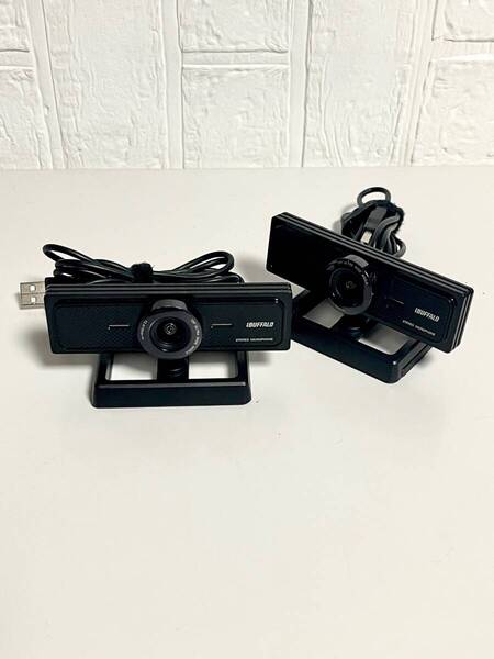 送料無料 Buffalo/バッファロー Webカメラ2台セット BW20KM11BK 200万画素CMOSセンサー搭載/広角ガラスレンズ/フルHD対応