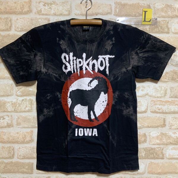 スリップノット slipknot IOWA T シャツ Lサイズ タイダイ 絞り染め ムラ染 半袖 ロックバンド バンドTシャツ