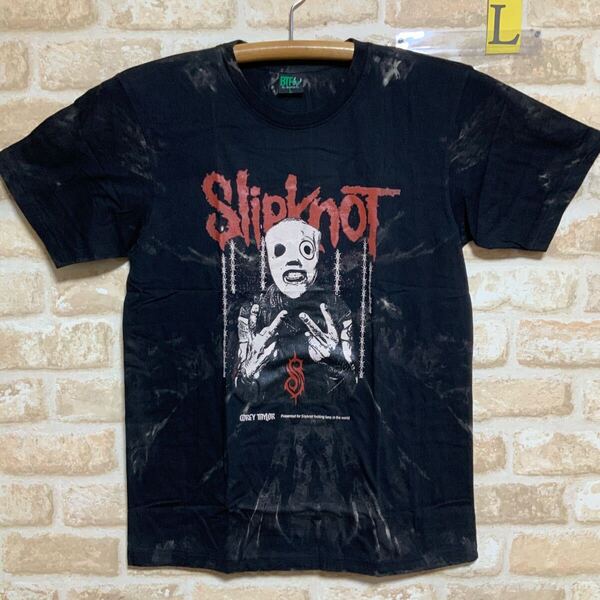 スリップノット slipknot T シャツ Lサイズ タイダイ 絞り染め ムラ染 半袖 ロックバンド バンドTシャツ イラスト