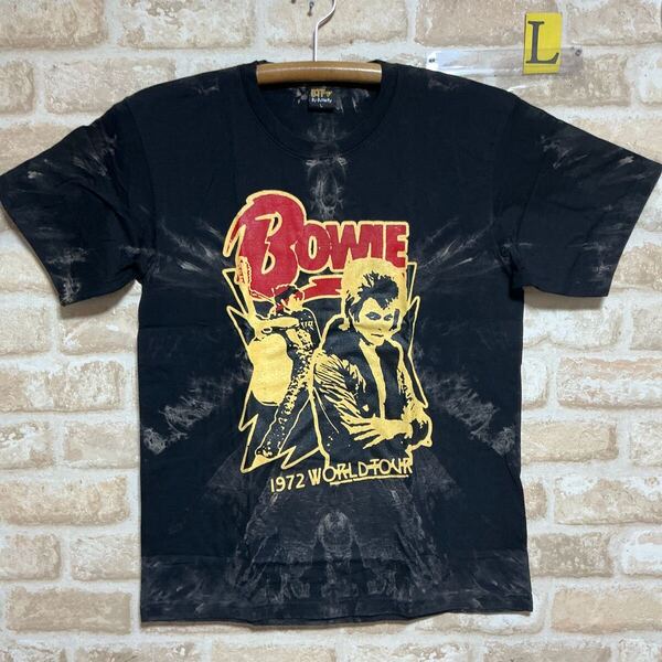 デヴィッド・ボウイ David Bowie Tシャツ Lサイズ ロックバンド タイダイ 絞り染め ムラ染 半袖