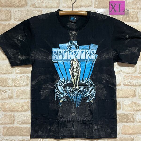新品 スコーピオンズ(Scorpions) Tシャツ XLサイズ タイダイ 絞り染め ムラ染 半袖 ロックバンド