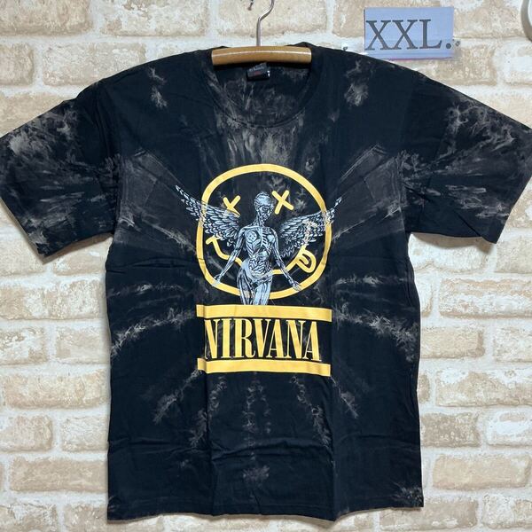 ニルヴァーナ Tシャツ XXLサイズ ニコちゃん NIRVANA タイダイ ムラ染 絞り染め 半袖 ロックバンド バンドTシャツ