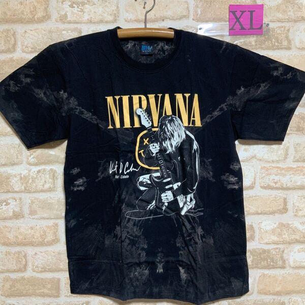 ニルヴァーナ NIRVANA Tシャツ XLサイズ 半袖 タイダイ ムラ染 タイダイ ムラ染 絞り染め 半袖 バンドTシャツ イラスト