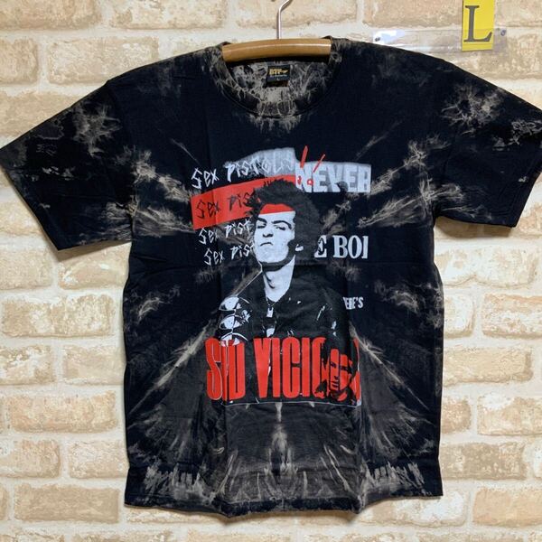 Sid vicious シドヴィシャス Tシャツ L サイズ セックスピストルズ ② タイダイ 絞り染め ムラ染 ロックバンド 半袖