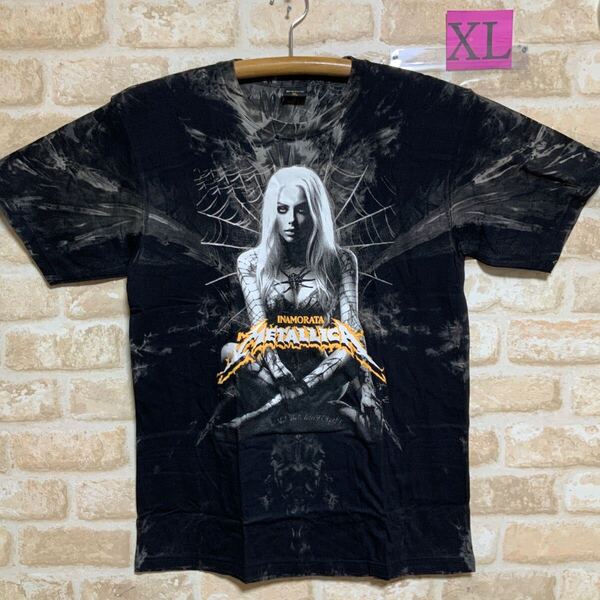 メタリカ INAMORATA METALLICA Tシャツ XLサイズ ロックバンド タイダイ 絞り染め ムラ染 半袖 バンドTシャツ