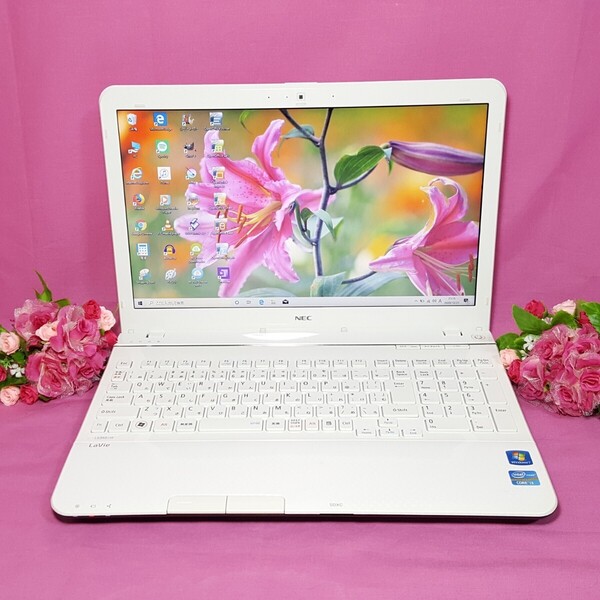 極上品/新型Window11搭載/美品ホワイト色/NEC/薄型LAVIE/新品SSD256GB/高速8GBメモリ/DVD焼き/オフィス/ソフト多数