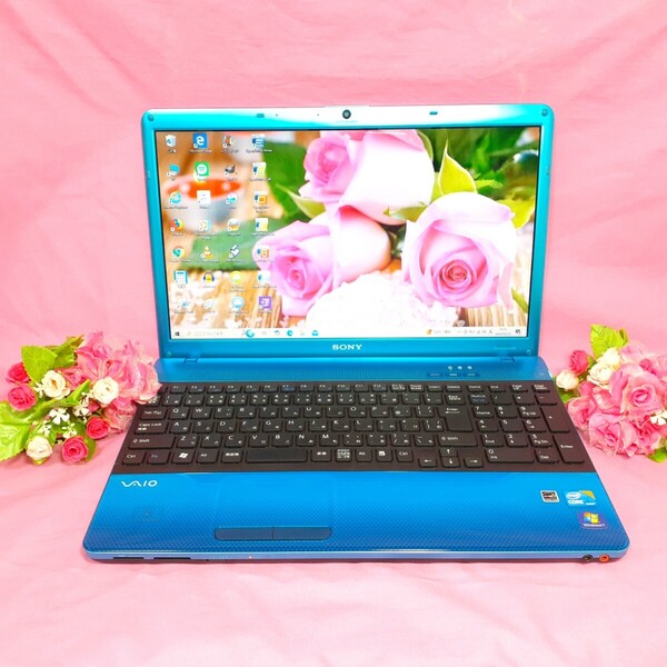 極上品/新型Window11搭載/ブルー色/SONY VAIO/WEBカメラ/高速SSD256GB/高速8GBメモリ/DVD焼き/オフィス/ソフト多数