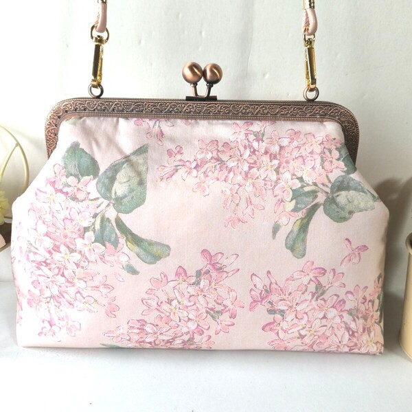 リバティプリント がま口バッグ ハンドメイド
