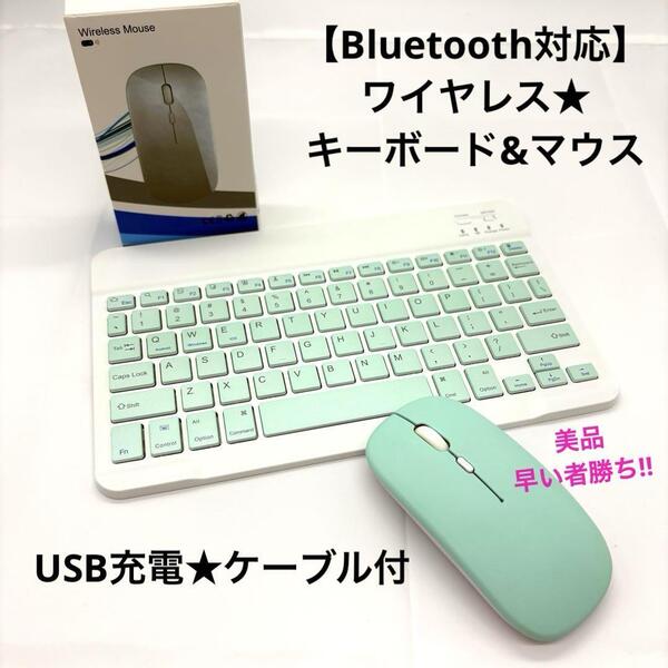 Bluetooth 無線 ワイヤレス キーボード マウス セット パソコン タブレット対応 USB充電式 ケーブル付き 静音 軽量 薄型 子ども タイピング