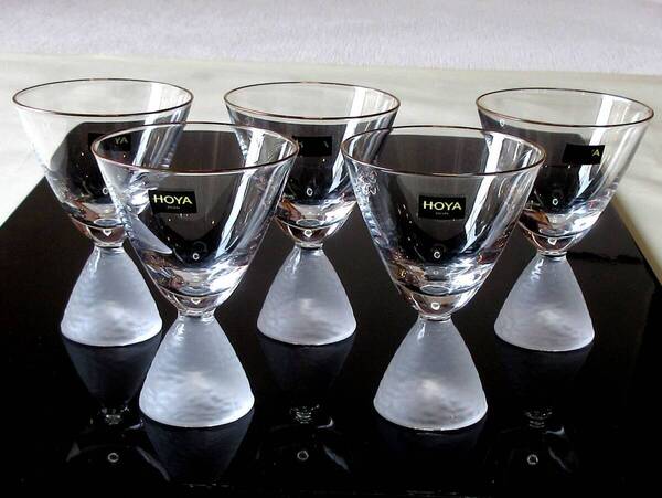 ★HOYA CRYSTAL ホヤクリスタルガラス グラス5点セット 縁金 箱付 CHS971G 現品限 生産終了品