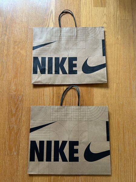 NIKE 紙袋 ショッパー ナイキ 袋 中 2枚 M 中サイズ Mショップ袋