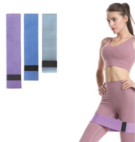 ★アウトレットセール★新品2点セット エクササイズバンド ループバンド トレーニングチューブ 強度別 3本セット 美尻バンド 筋トレ ヨガ用