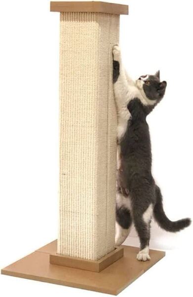猫 爪研ぎ 麻 ポール キャットタワー 木製 突っ張り 猫 爪とぎ 大型 運動不足解消