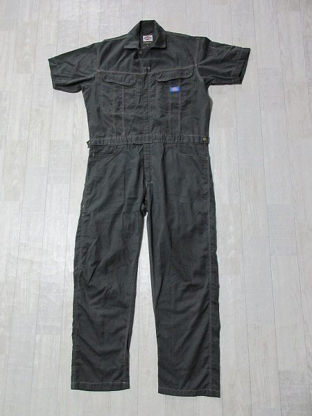 『 送料無料!』《レア!貴重!》★ 雰囲気最高♪♪【ディッキーズ・Dickies】作業服!半袖ツナギ・オールインワン・L