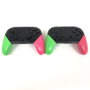 08w9812★1円~ ゲーム周辺機器 任天堂 switch Proコントローラー スプラトゥーン2 エディション 2台セット 中古品