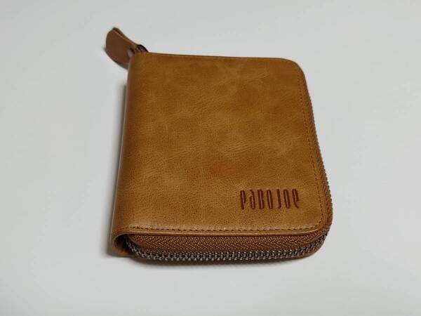 【送料無料】未使用保管美品 PABOJOEパボジョエ 本革・レザー・皮革ラウンドファスナー財布 札入れ小銭入れ コインケース カードケース 1個