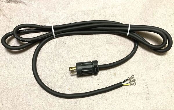 送料無料!富士電線 ラバロンVCT3.5×3C 600V 3m キャブタイヤケーブル 3芯 3.5m㎡ 引掛形 プラグ 3212N-L5 コードセット 電源ケーブル