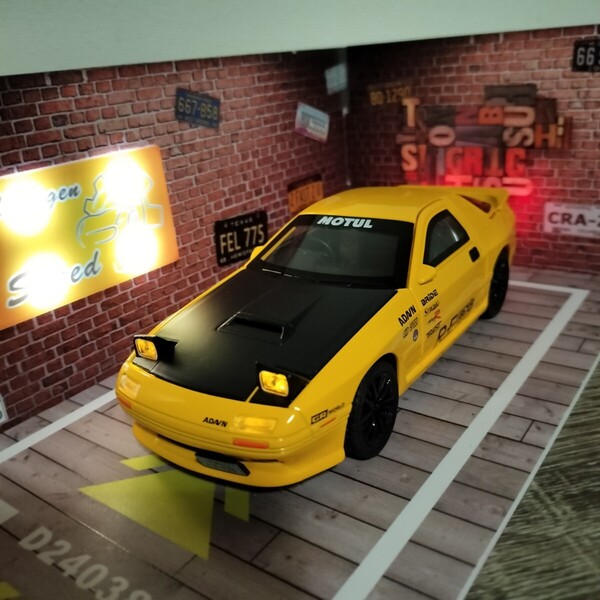 1/32 RX-7 FC イエロー ダイキャストミニカー RE雨宮 湾岸 トラスト 新品 即決 送料込 匿名配送 D1