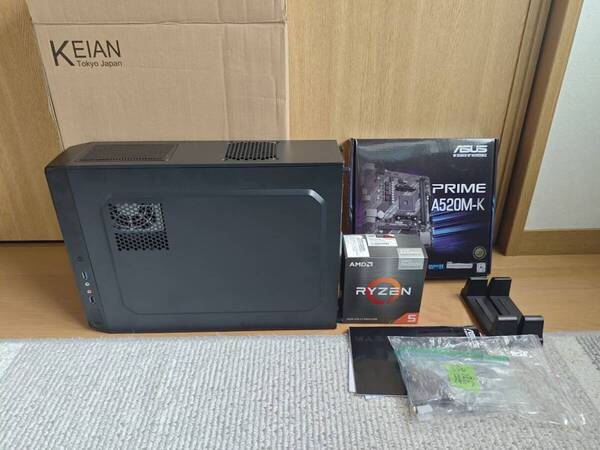 【新品】自作小型PC CPU:Ryzen5 5500GT メモリ:16G SSD:256G ケース:KX-M01 OS:Win11Pro 【送料無料】
