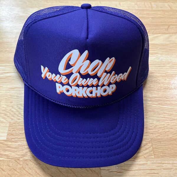 PORKCHOP GARAGE SUPPLY CHOP YOUR OWN WOOD CAP purple パープル メッシュキャップ mesh アメカジ 帽子 ポークチョップガレージサプリ