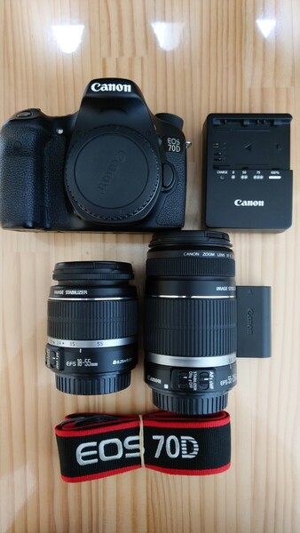 ★実用品★ Canon キャノン EOS 70D ダブルレンズセット デジタル一眼レフカメラ