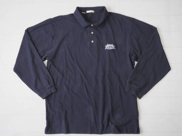 ☆送料無料☆ CUTTER&BUCK USA直輸入 古着 長袖 NFL 第39回 スーパーボウル ポロシャツ メンズ L ダークネイビー トップス 中古 即決
