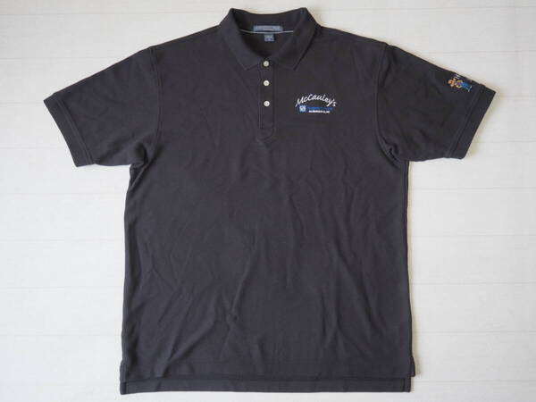 ☆送料無料☆ CHESTNUT HILL USA直輸入 古着 半袖 GM ロゴ 企業もの ポロシャツ メンズ XL ブラック トップス 中古 即決