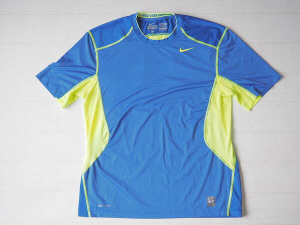 ☆送料無料☆ NIKE ナイキ USA直輸入 古着 半袖 PRO COMBAT DRI-FIT Tシャツ メンズ L ブルー トップス 中古 即決
