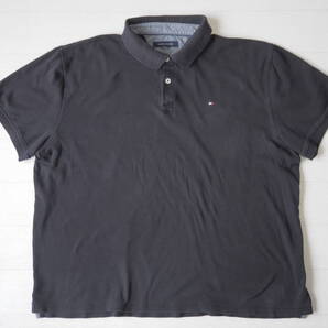 ☆送料無料☆ TOMMY HILFIGER トミーヒルフィガー USA直輸入 古着 半袖 ロゴ ポロシャツ メンズ XL ブラック トップス 中古 即決