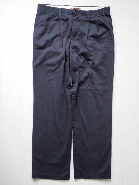 ☆送料無料☆ DOCKERS ドッカーズ USA直輸入 古着 タック入り ロングパンツ トラウザー チノパン メンズ 34 ブラック ボトムス 中古 即決