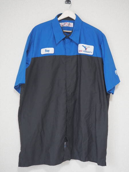 ☆送料無料☆ RED KAP レッドキャップ USA直輸入 古着 半袖 ワークシャツ メンズ XXL ブルー トップス 中古 即決
