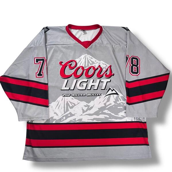 美品 USA製 COORS LIGHT ホッケーシャツ ゲームシャツ 古着 XL