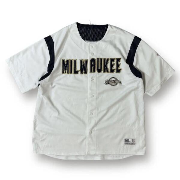 MLB ミルウォーキー ブルワーズ 古着 ゲームシャツ ベースボールシャツ XL