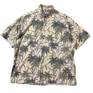 アメリカ古着 ピエールカルダン アロハシャツ パームツリー コットン ハワイアン US古着 【AL142】