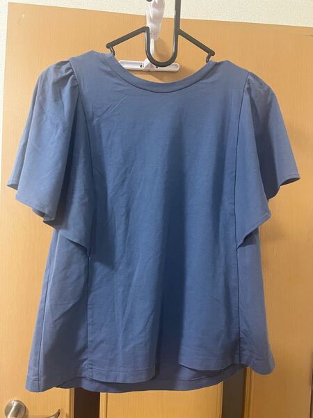 ジーユーGU フレアスリーブ Tシャツ Mサイズ ブルー
