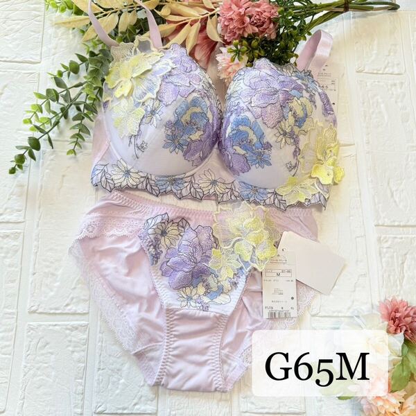 【新品】wacoal サルート 26 リボンブラ ショーツセット G65M PU ワコール salute イングリッシュガーデン