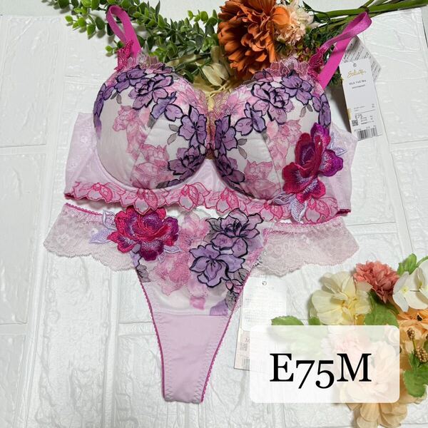 【新品】wacoal サルート 96 ブラ ソングセット E75M PU ワコール salute Tバックショーツ ベトナムの花嫁 店舗限定 リッチヴェール