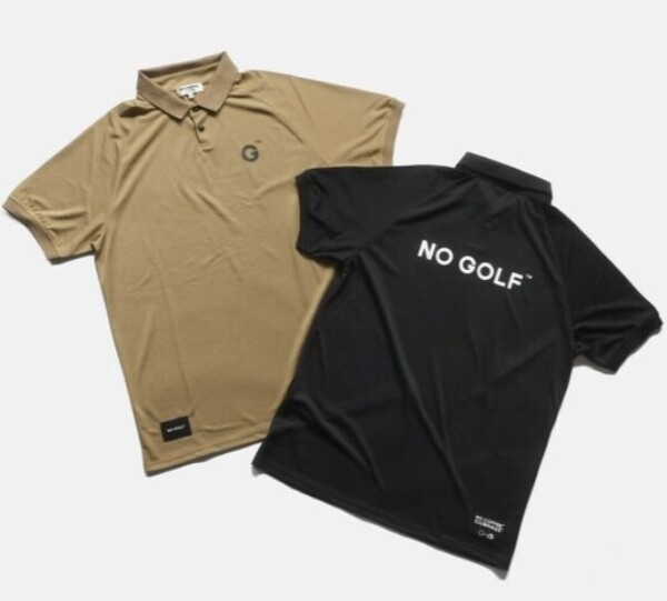 【限定】nocoffee × clubhaus NO GOLF POLO SHIRT サイズL ノーコーヒー クラブハウス ノーゴルフ 半袖 ポロシャツ モックネック